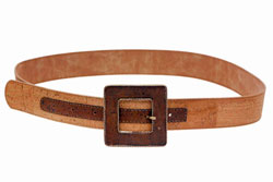 Noir and Natural Cork Skin Belt