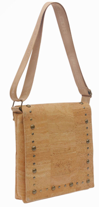 Silver Studded Cork Shoulder Bag